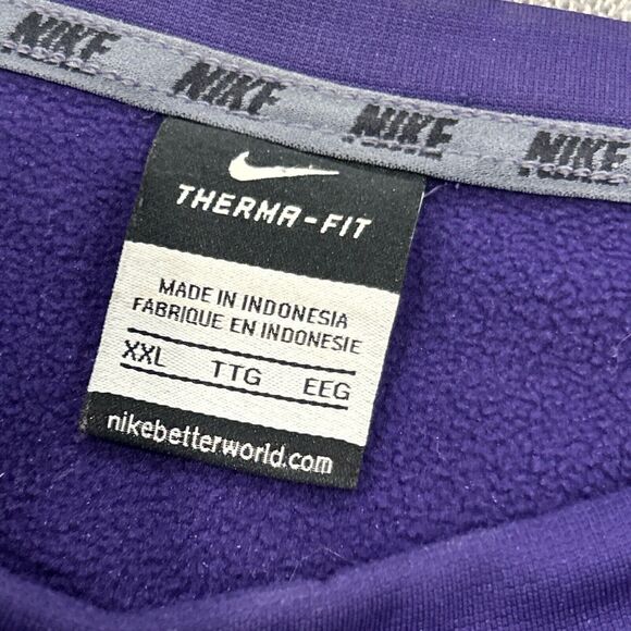 Nike Sweatshirt Mens XXL Clemson Tigers Football Pullover Purple Therma-Fit NCAA - Picture 2 of 8